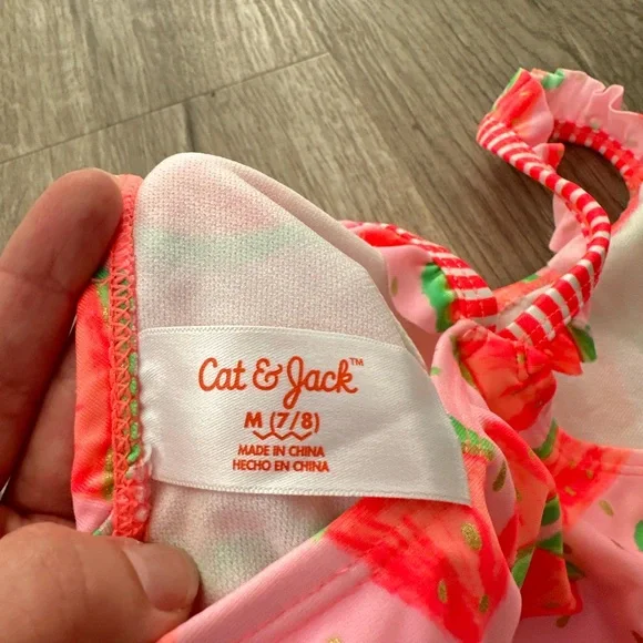 Cat & Jack Pink Watermelon Swimsuit - Picture 4 of 5